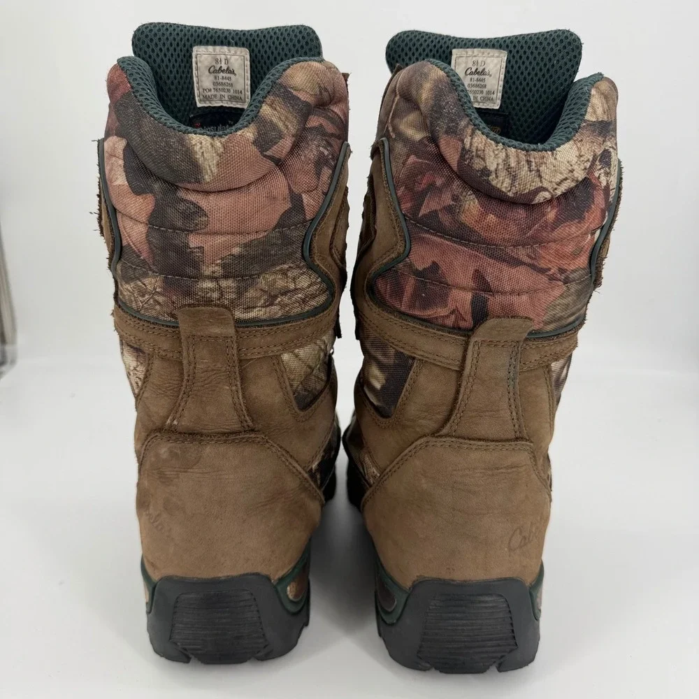 Cabelas Mens 8.5 D Gore-Tex 1200g Thinsulate Hunting Boots Camo Brown 81-8445